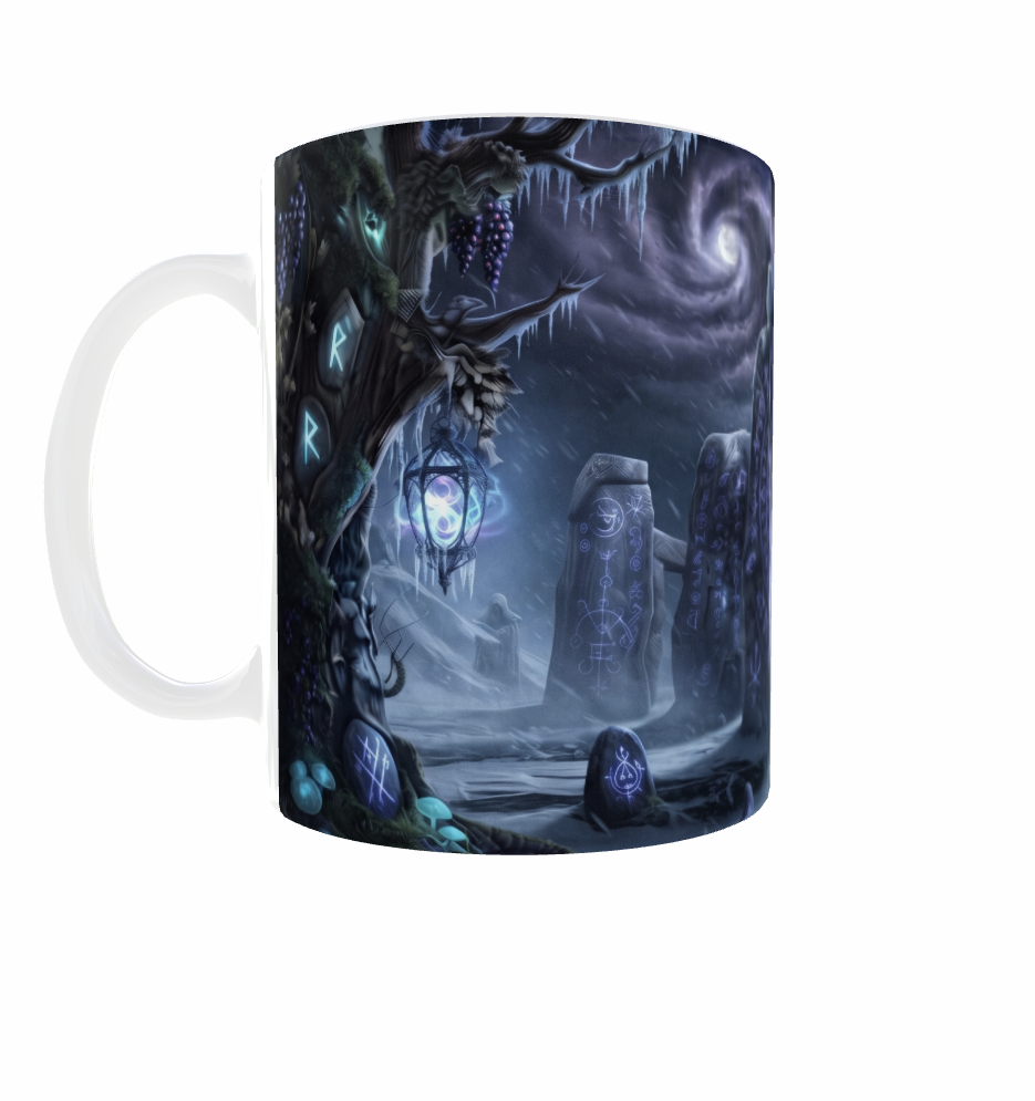 Stonehenge-Tasse – Magischer Steinkreis im Runenlicht