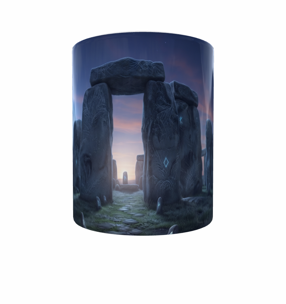 Stonehenge-Tasse – Mystischer Steinkreis im Mondschein