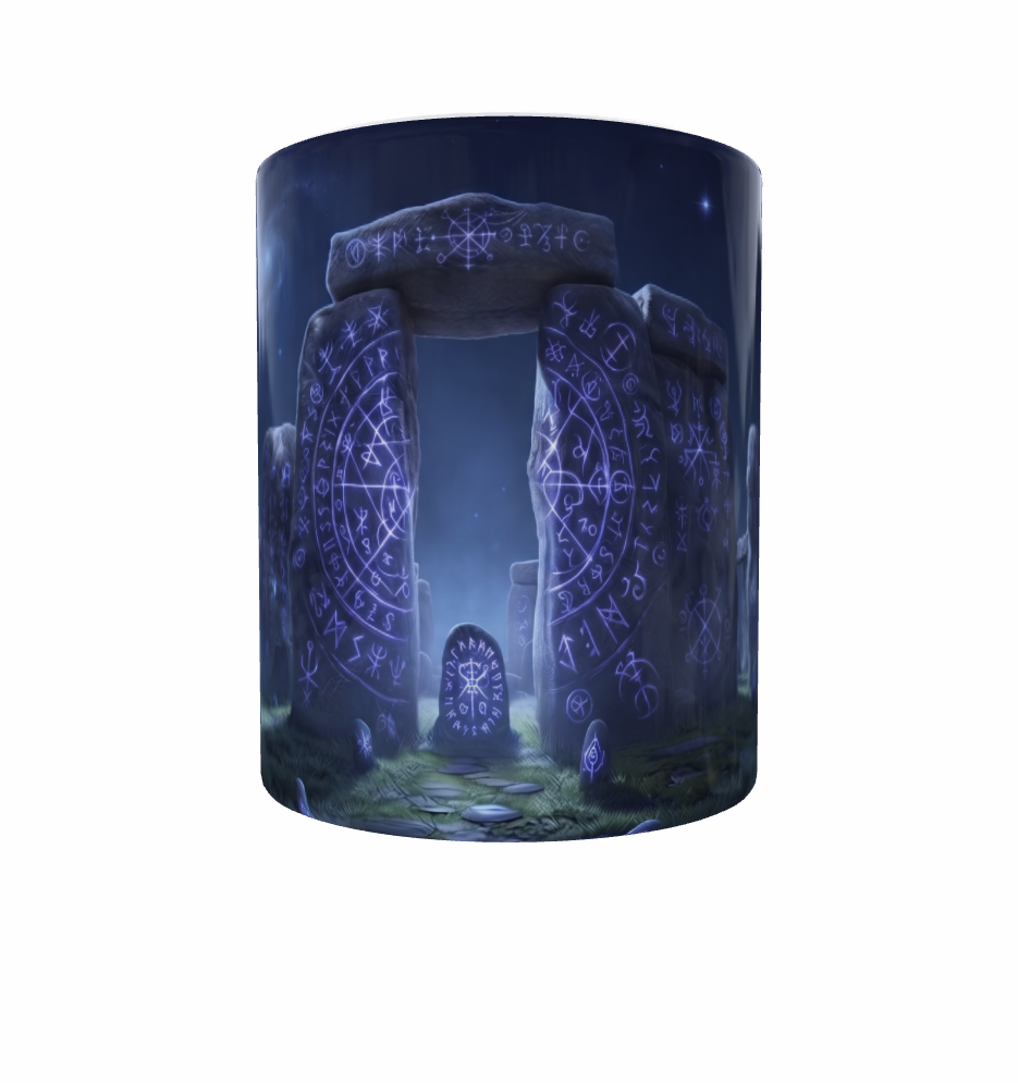 Stonehenge-Tasse – Runenzauber unter Sternen