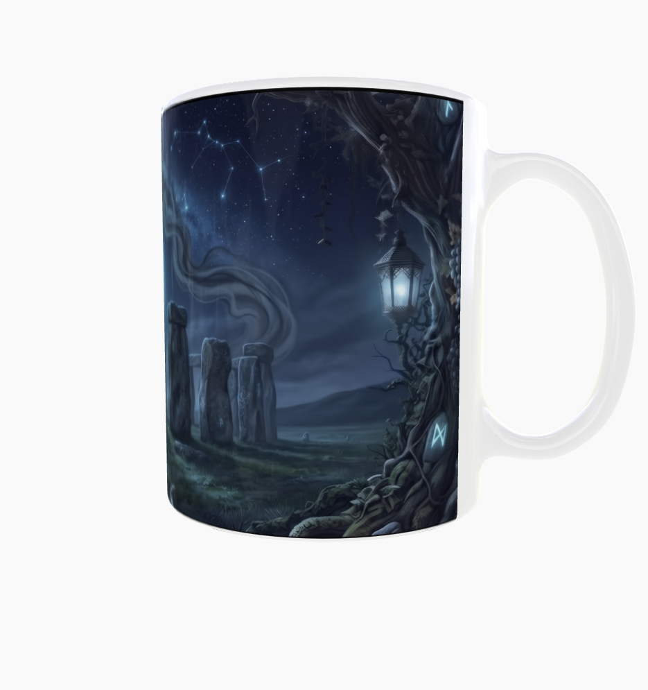 Stonehenge-Tasse – Vollmond über dem Steinkreis