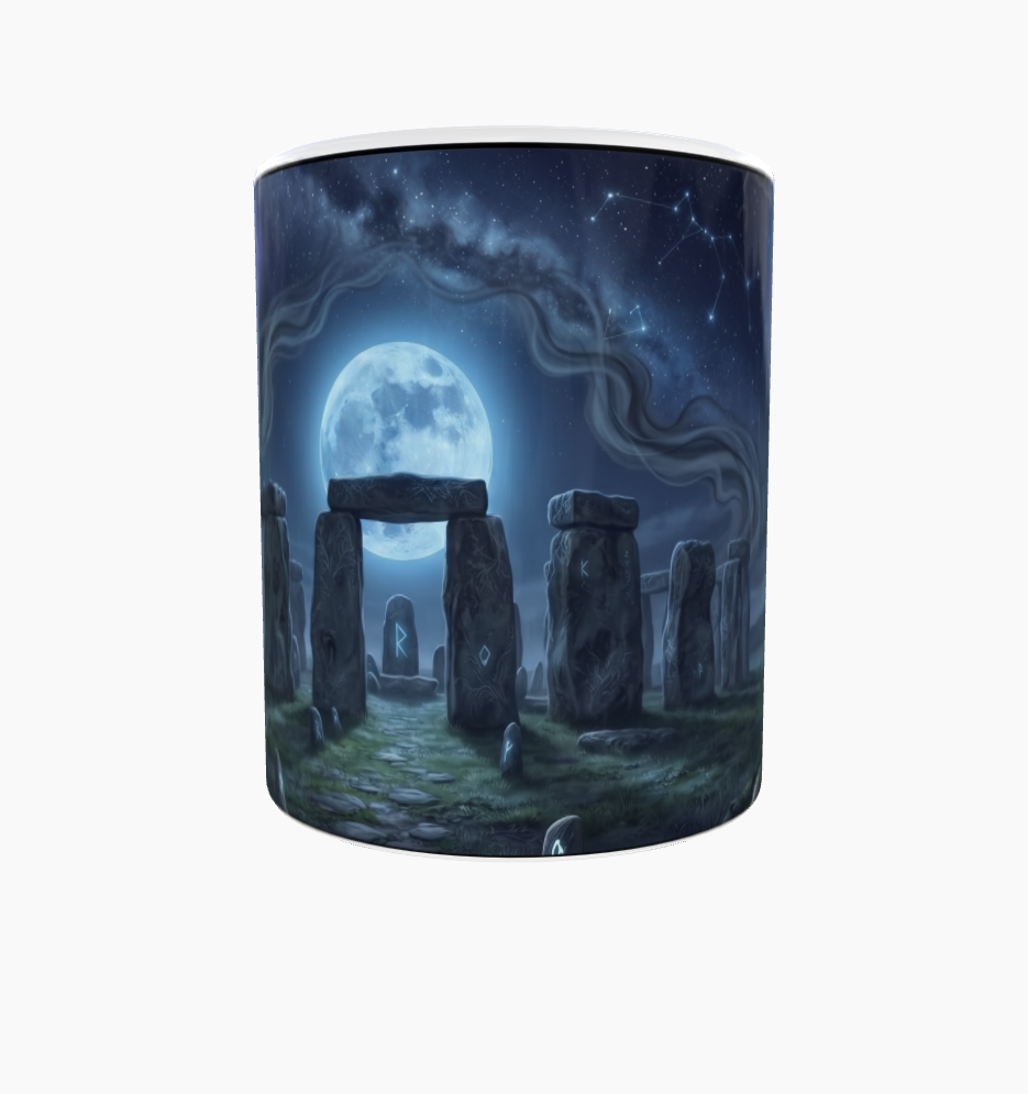 Stonehenge-Tasse – Vollmond über dem Steinkreis