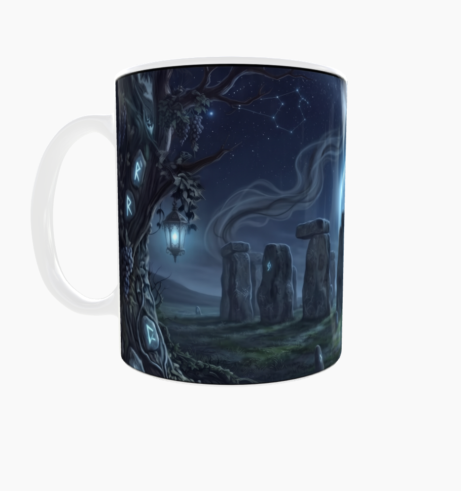 Stonehenge-Tasse – Vollmond über dem Steinkreis