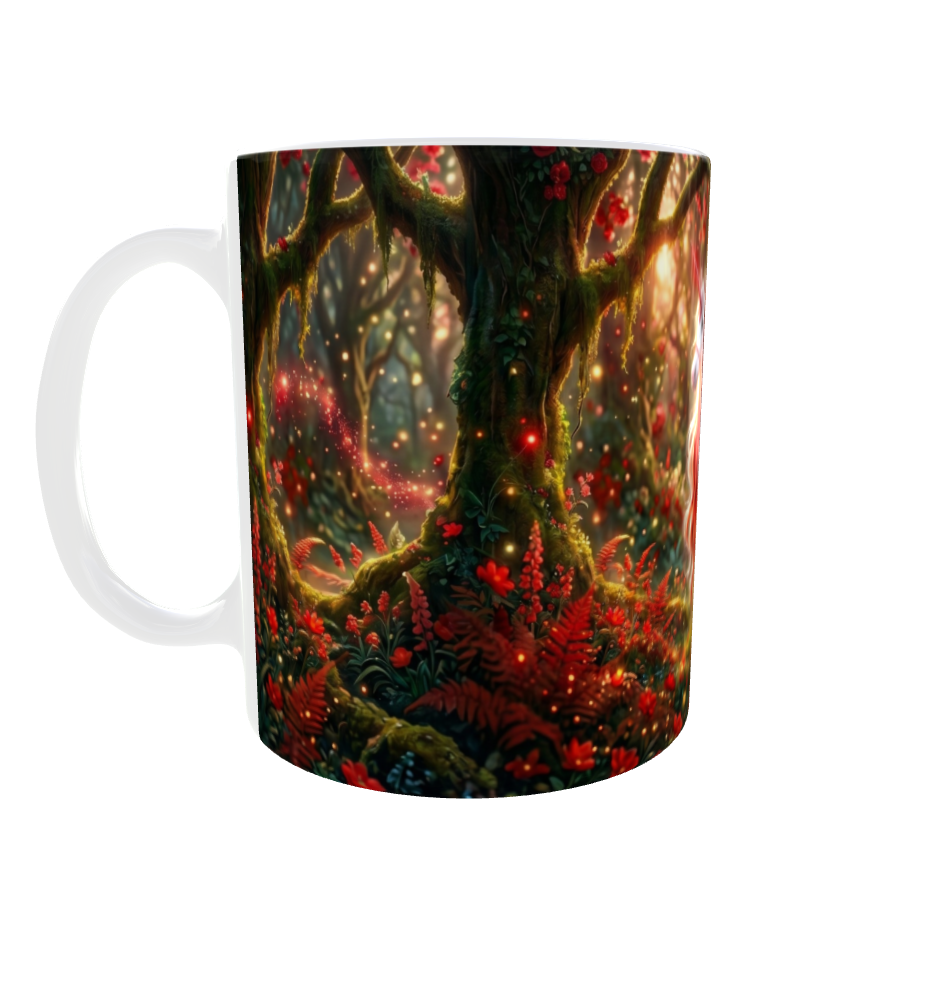 Weißes Einhorn mit Roter Mähne – Magische Kindertasse