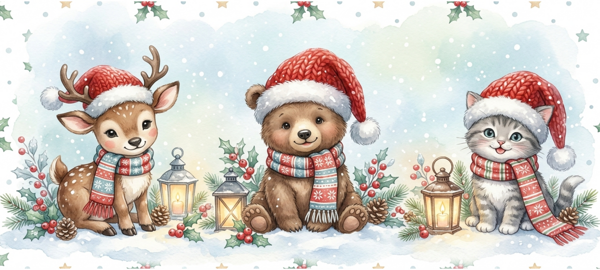 Weihnachtstasse – Tierfreunde im Winterzauber
