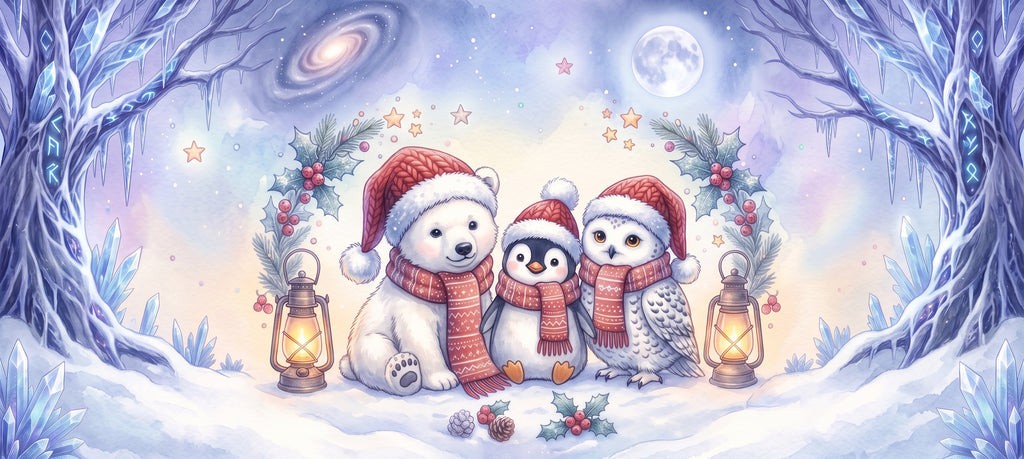 Wintertasse – Eisbär, Pinguin und Eule im Winterzauber