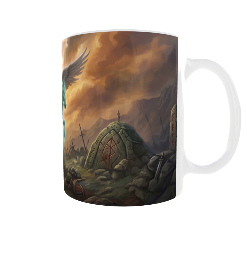 Walküre auf Flügelpferd – Nordische Mythologie Tasse