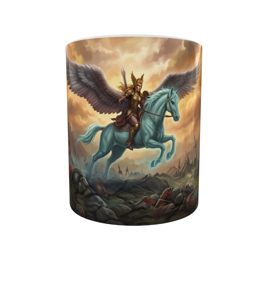 Walküre auf Flügelpferd – Nordische Mythologie Tasse