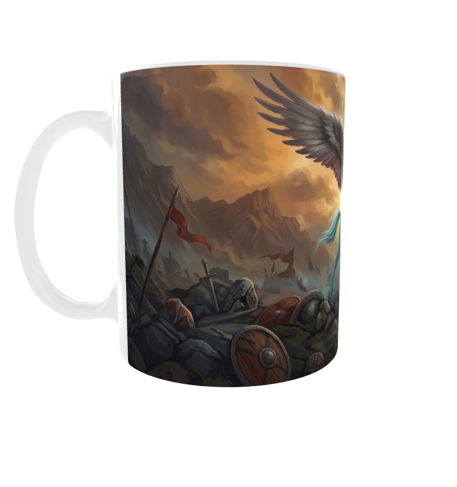 Walküre auf Flügelpferd – Nordische Mythologie Tasse