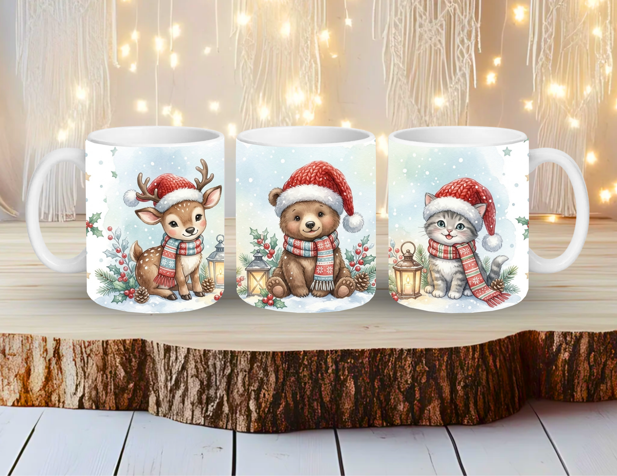 Weihnachtstasse – Tierfreunde im Winterzauber