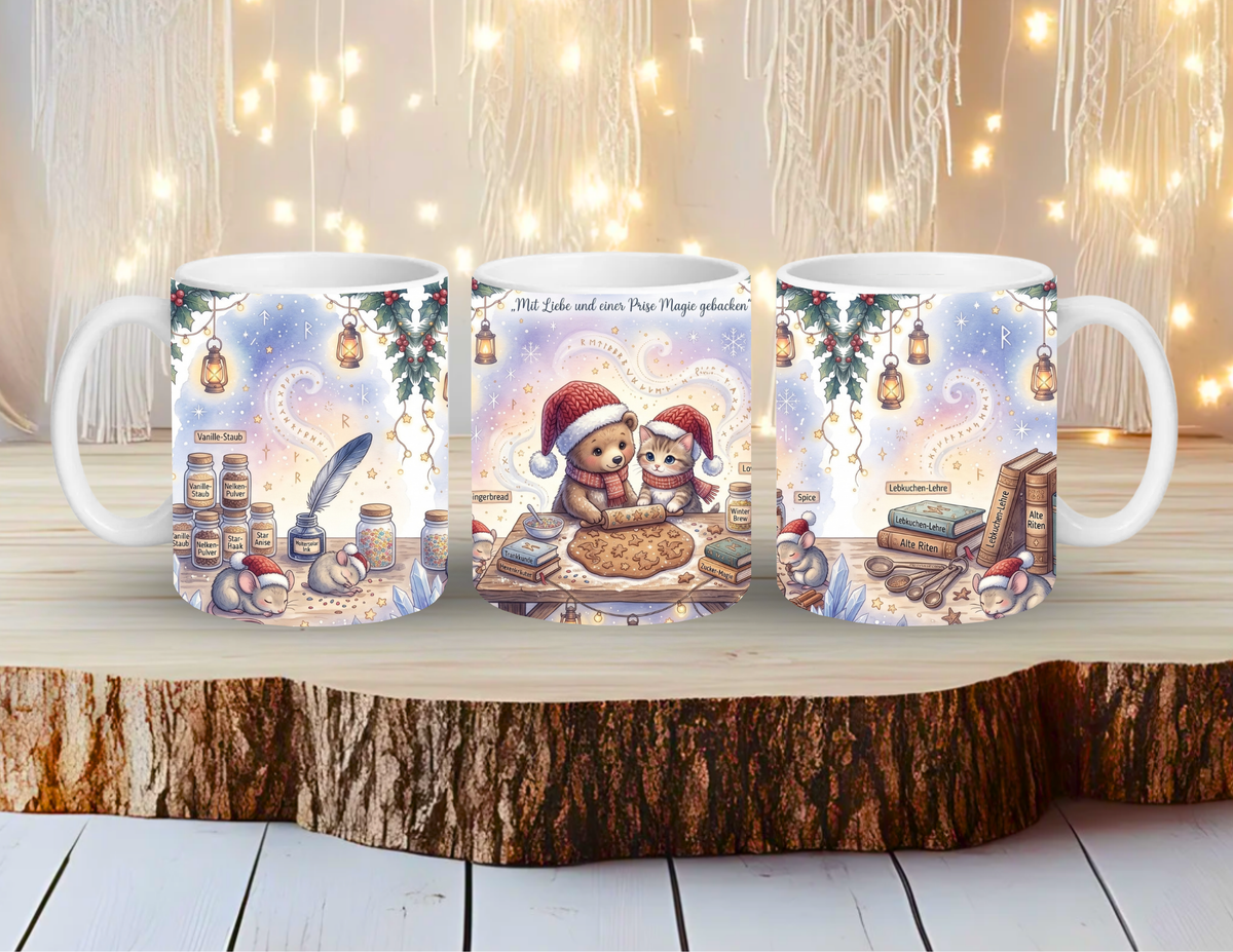Weihnachtstasse – Mit Liebe und einer Prise Magie gebacken