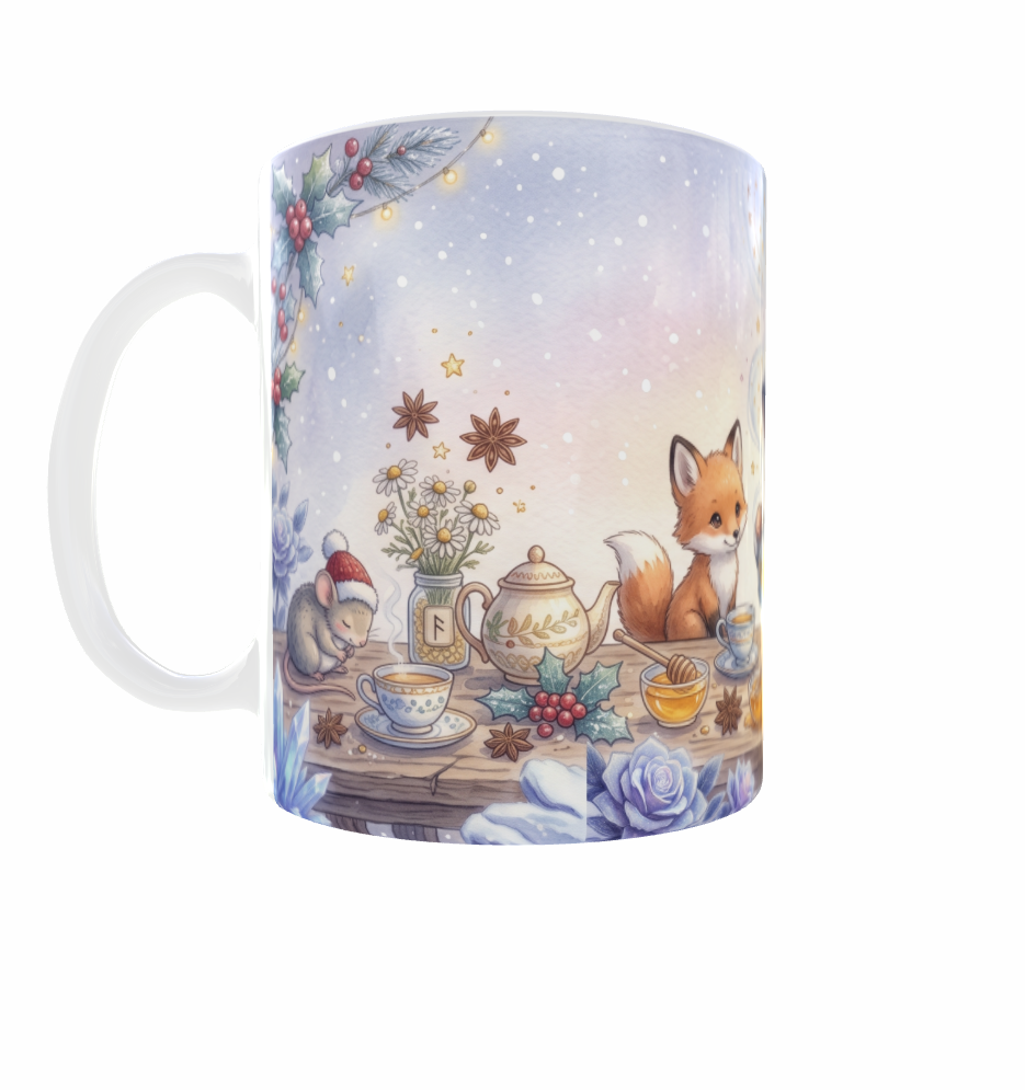 Hexen-Tasse – Winterliche Teestunde mit Tierfreunden