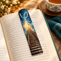 Fantasy-Lesezeichen aus Aluminium – Büchertreppe zu den Sternen