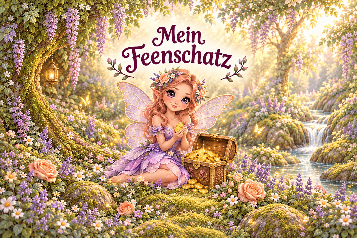 Blumenfeen-Spardose mit Bambusdeckel – Mein Feenschatz
