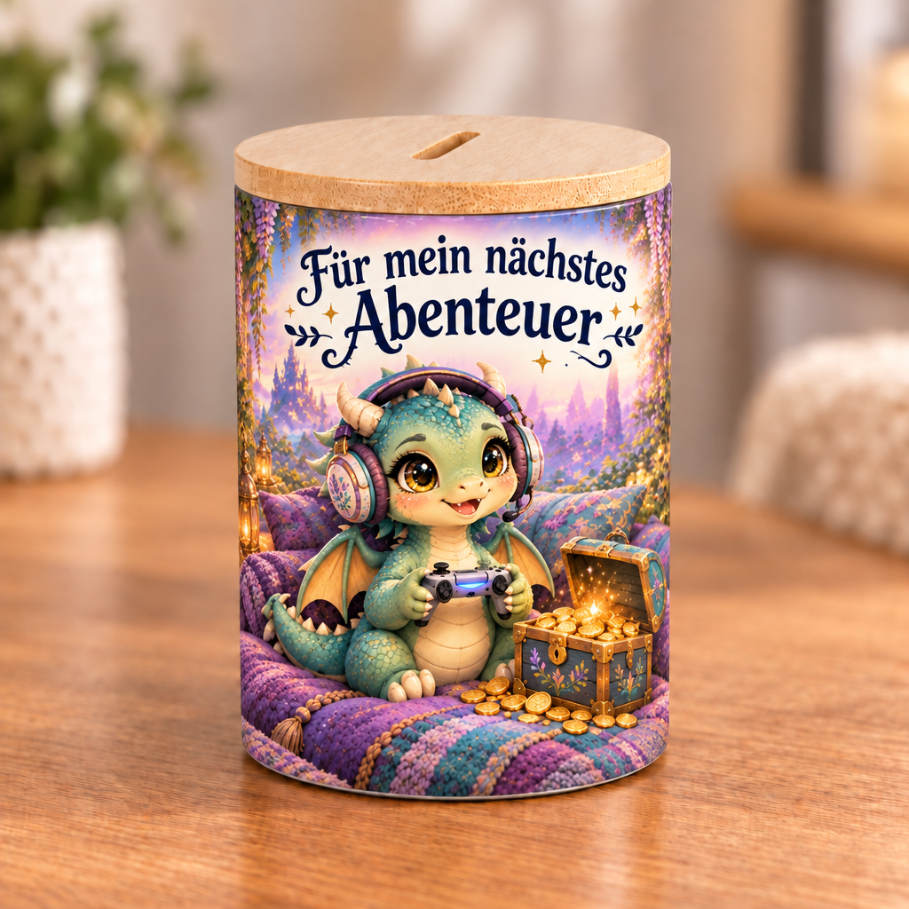 Gaming-Drachen-Spardose – Für mein nächstes Abenteuer