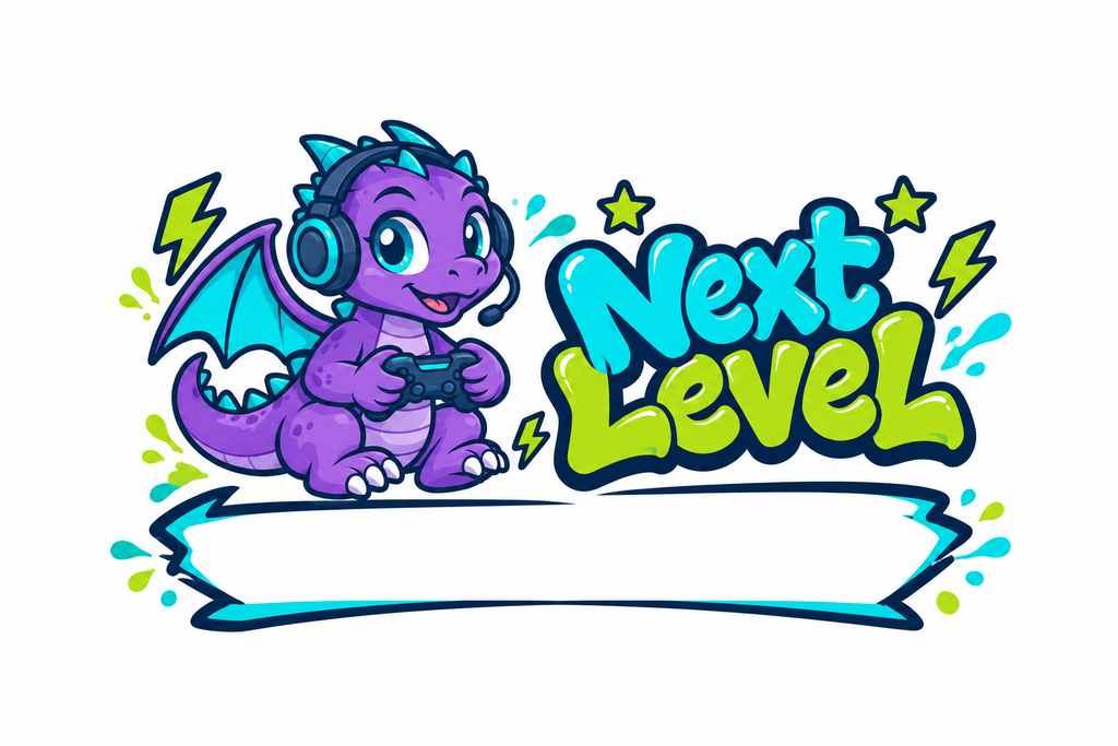 Gaming-Drachen-Spardose mit Namensfeld – Next Level