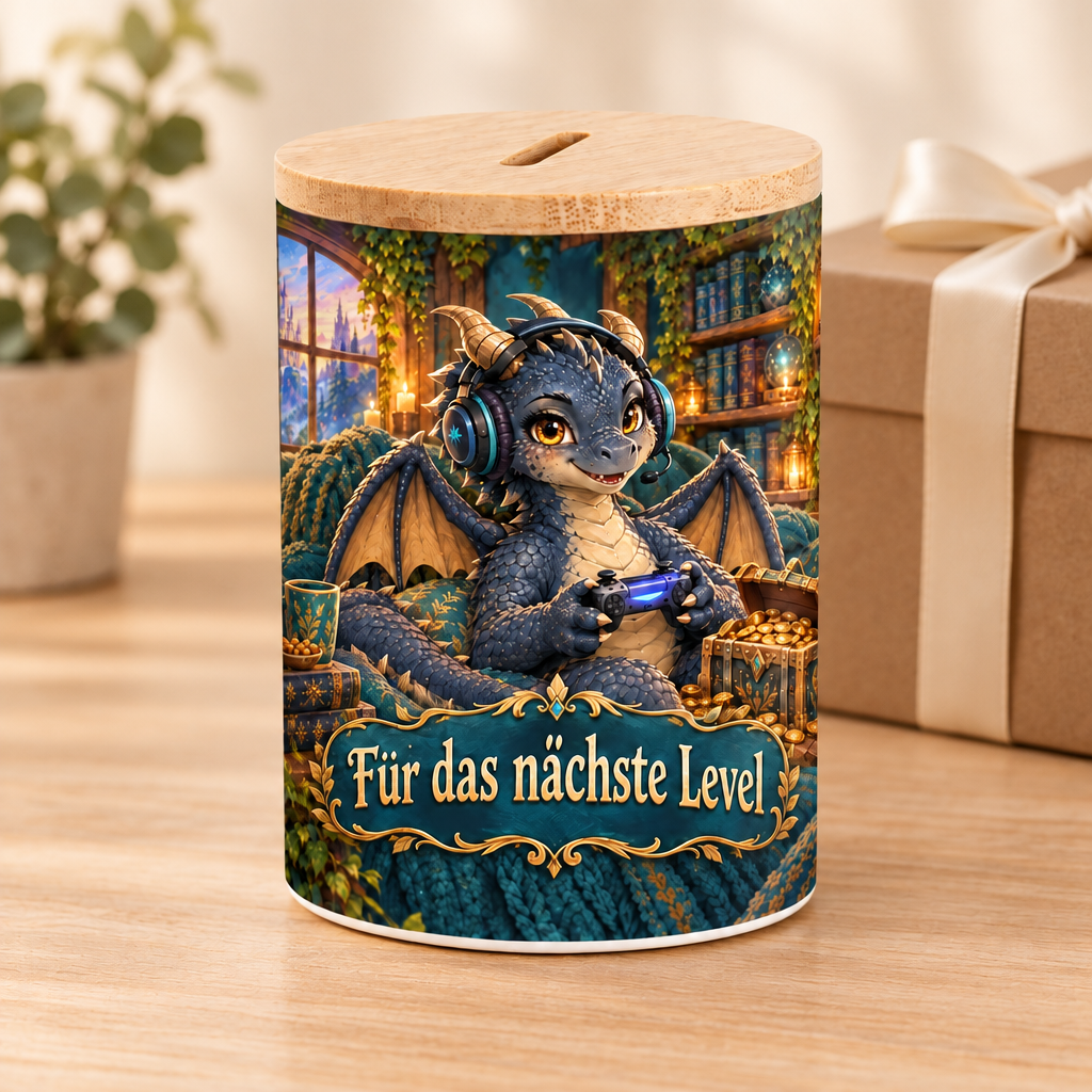 Gaming-Drachen-Spardose als Geschenk