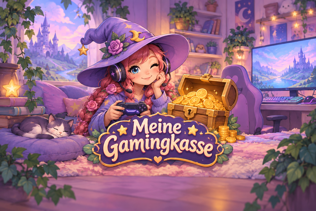 Gaming-Hexen-Spardose mit Bambusdeckel – Meine Gamingkasse