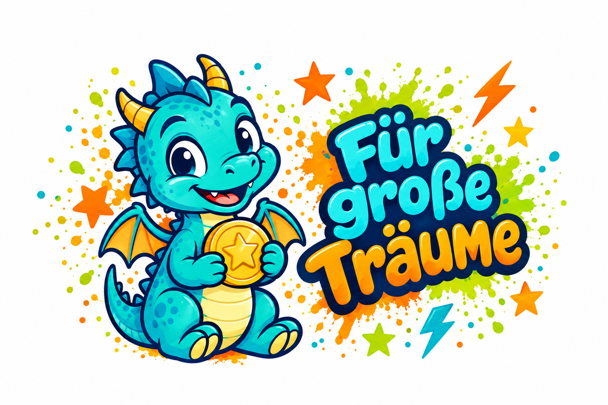 Drachen-Spardose mit Namensfeld – Für große Träume