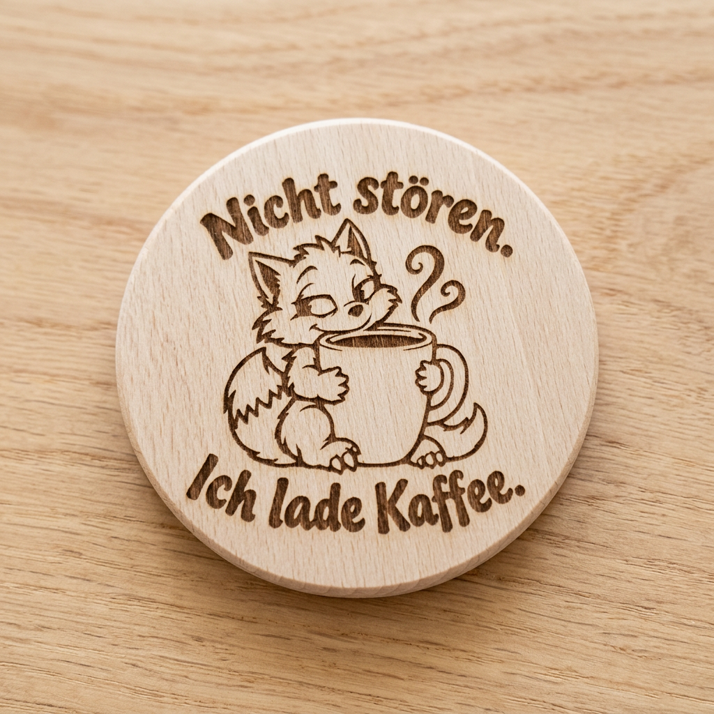 Fuchs-Geschenkset – Tasse, Frühstücksbrettchen & Untersetzer