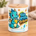 Digitale Vorschau der Graffiti-Drachen-Spardose Für große Träume mit freiem Namensfeld