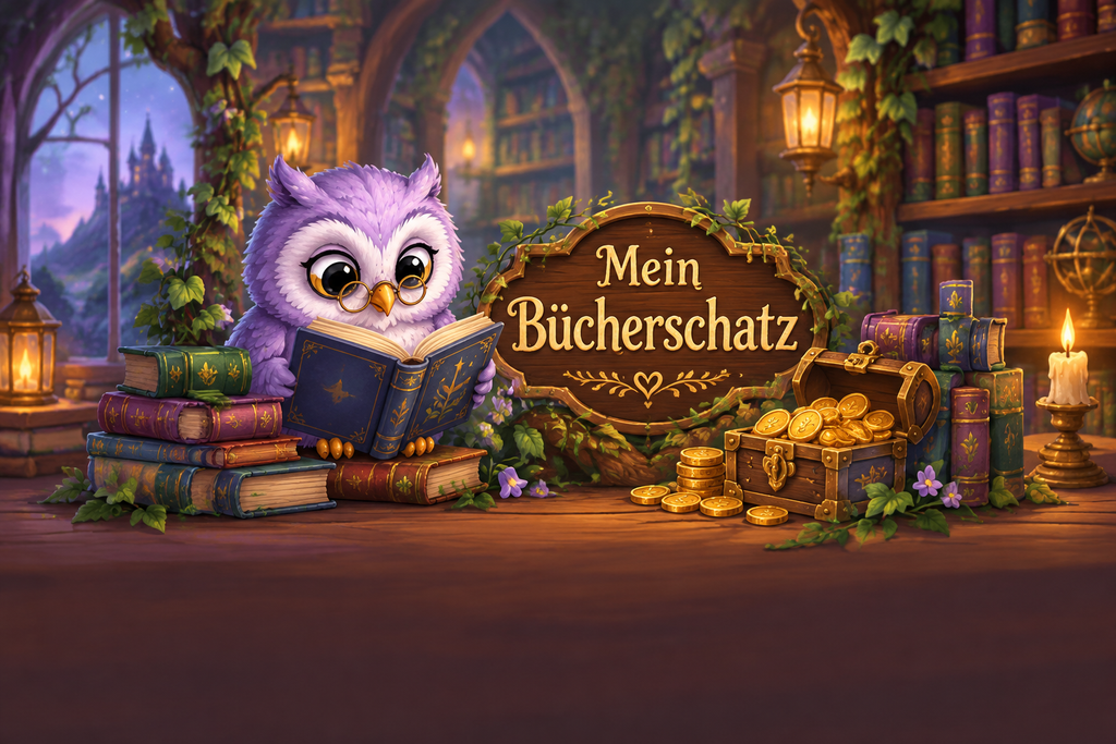 Lese-Eulen-Spardose mit Bambusdeckel – Mein Bücherschatz