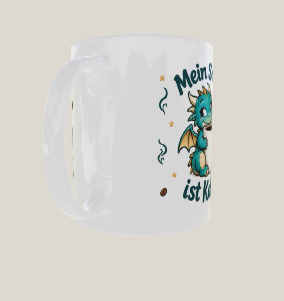 Drachen-Geschenkset – Tasse, Frühstücksbrettchen & Untersetzer