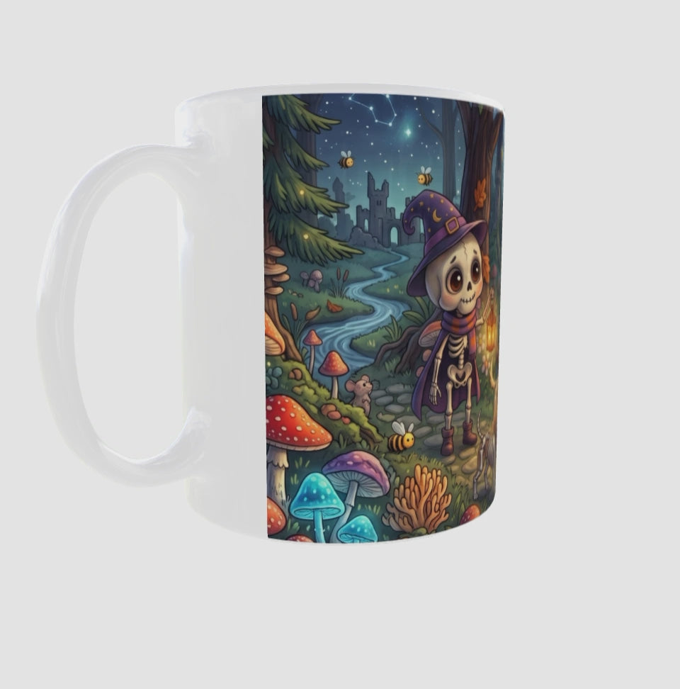 Magische Halloween-Tasse | Skelett-Mädchen & Skelett-Pferde