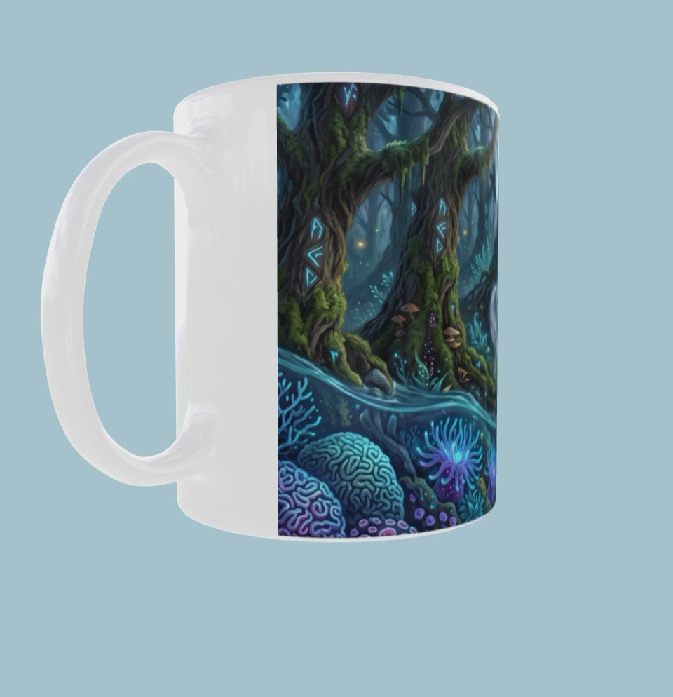 Wo Magie auf Feuer trifft. – Fantasy-Tasse Einhorn & Drache