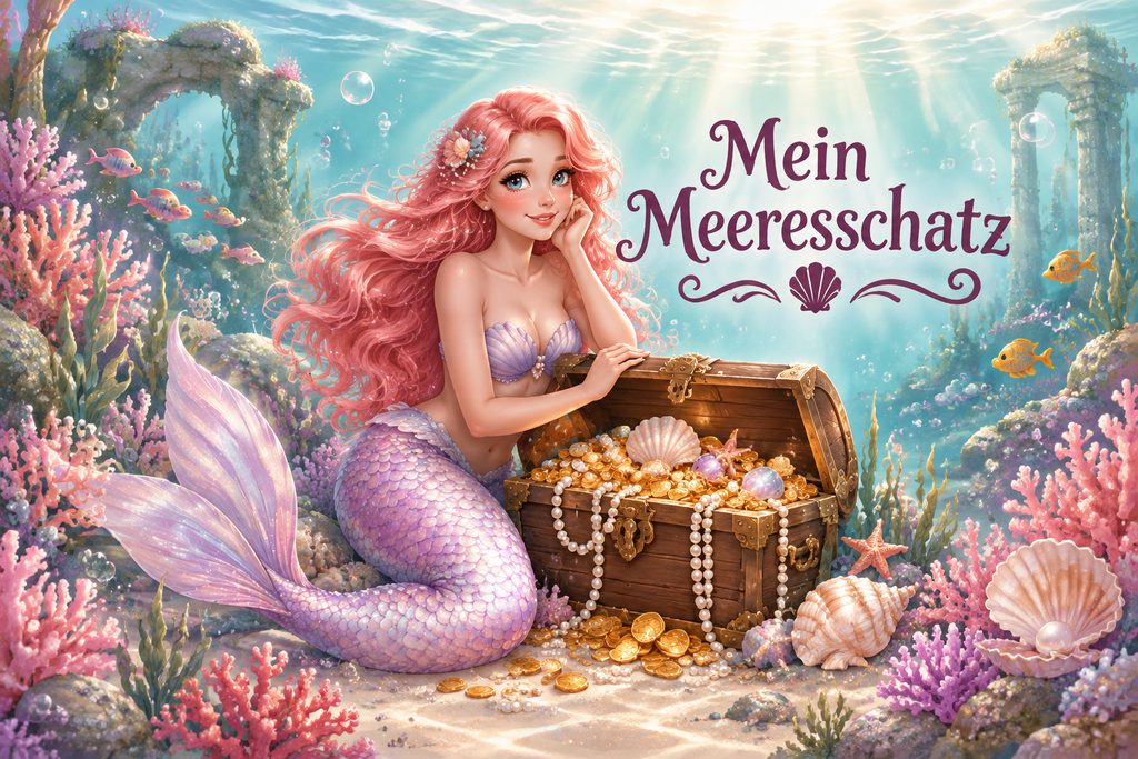 Meerjungfrauen-Spardose Rosa – Mein Meeresschatz