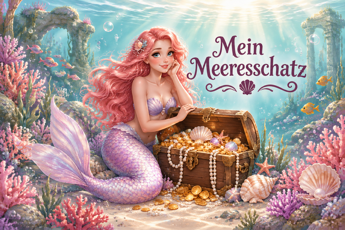 Meerjungfrauen-Spardose Rosa – Mein Meeresschatz