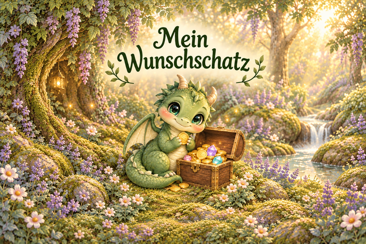Drachen-Spardose mit Bambusdeckel – Mein Wunschschatz, Grün