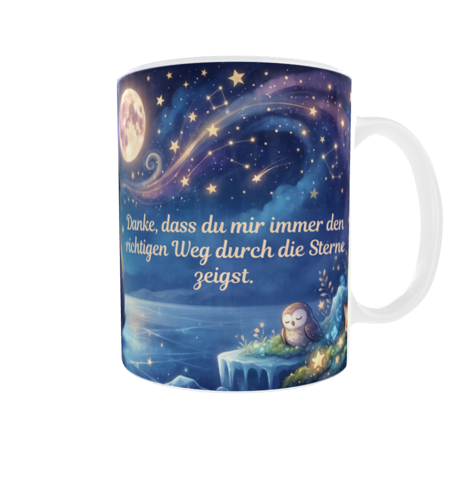 Für meinen lieben Opa – Magische Tasse mit Pinguin & Sternenhimmel