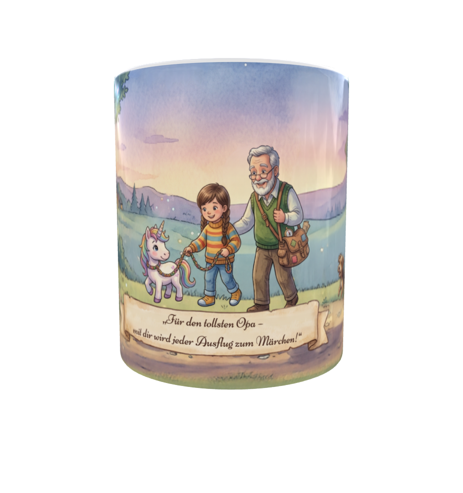 Jeder Ausflug ein Märchen – Magische Tasse mit Opa, Enkelin & Einhorn