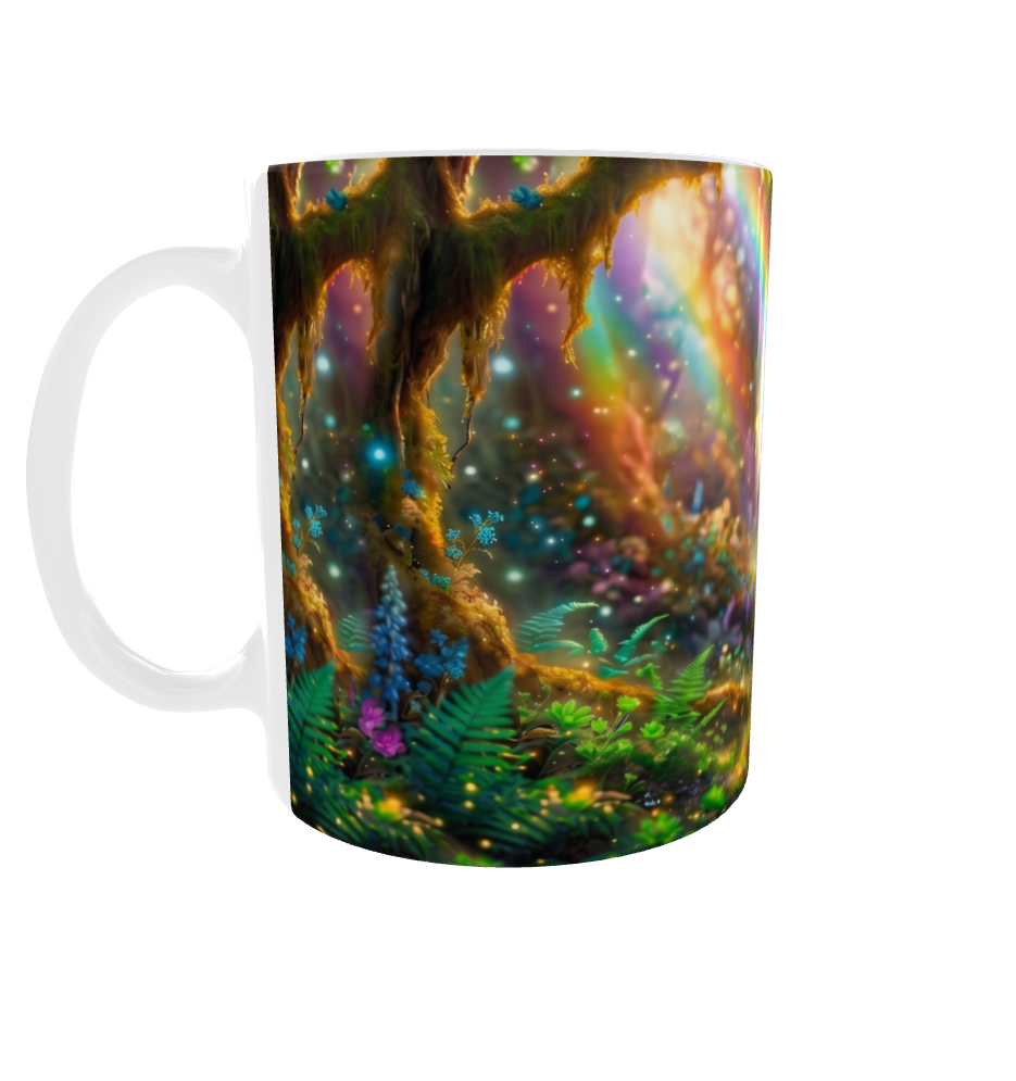 Schwarzes Einhorn mit Regenbogenmähne – Magische Kindertasse