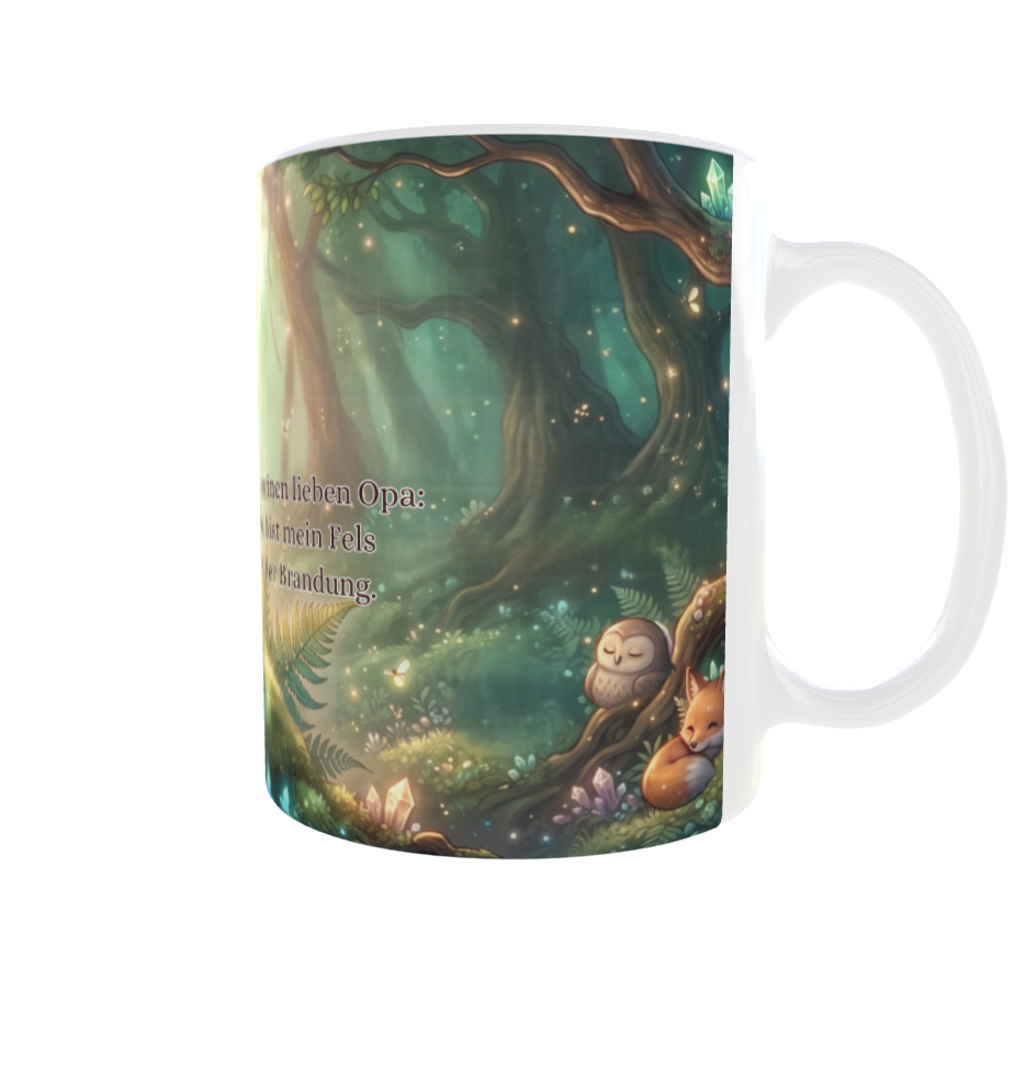 Für meinen lieben Opa – Magische Tasse mit Igel im Zauberwald