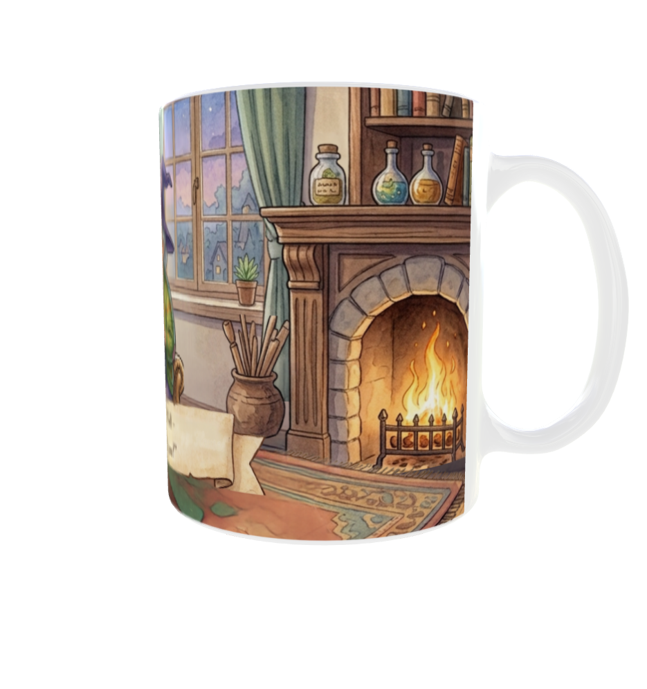 Liebste Oma der Welt – Magische Tasse mit Hexenhut & Kaminfeuer