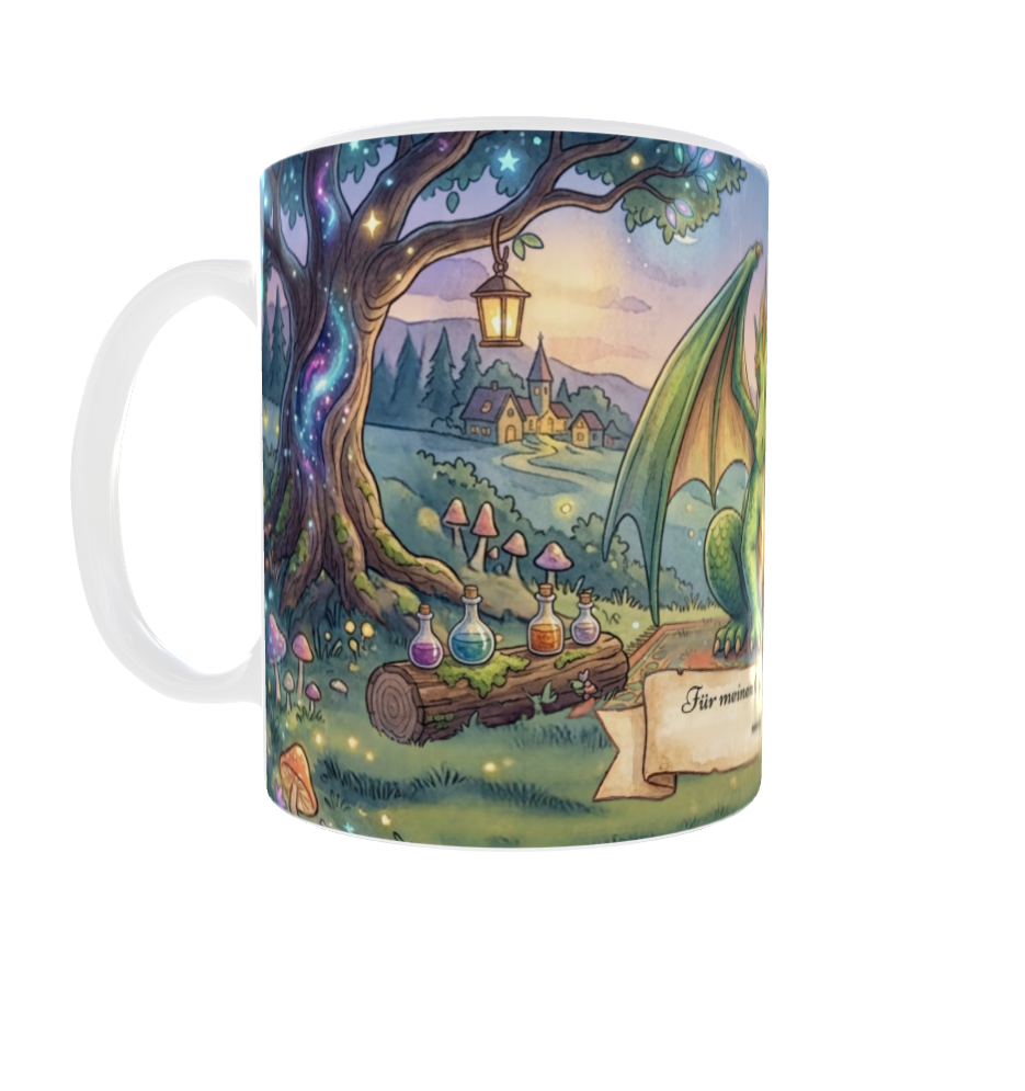 Mein Held & Beschützer – Magische Tasse mit Opa als Drache im Zauberwald