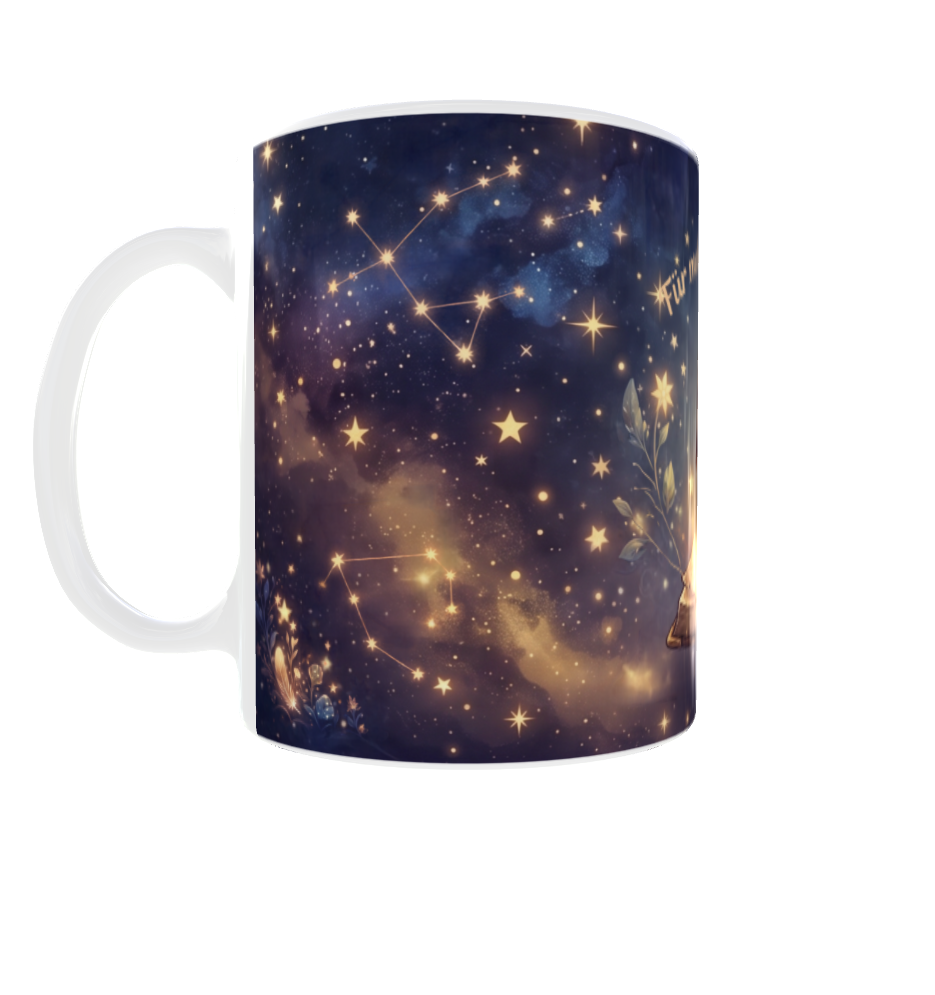 Für meinen lieben Opa – Magische Tasse mit Eule & Sternenkarte