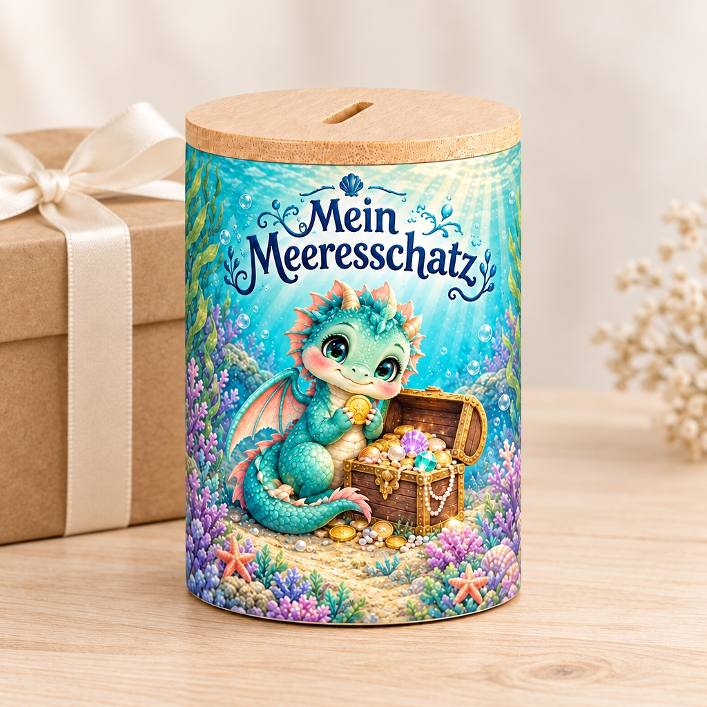 Wasserdrachen-Spardose als Geschenk