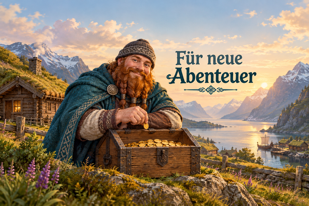 Wikinger-Spardose mit Bambusdeckel – Für neue Abenteuer